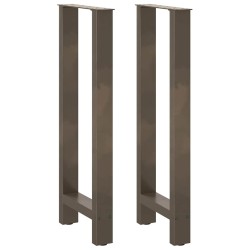 Pieds de table de bar en acier naturel, 2 pièces, 40 x (100-101) cm 