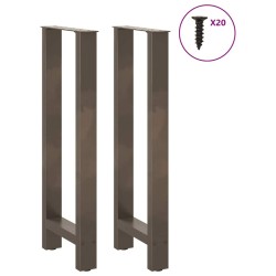 Pieds de table de bar en acier naturel, 2 pièces, 40 x (100-101) cm 