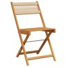 Ensemble à manger de jardin 5pcs beige polypropylène et bois 