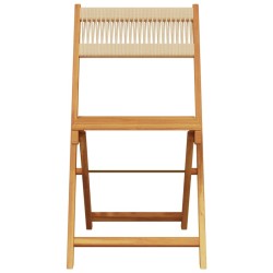 Ensemble à manger de jardin 5pcs beige polypropylène et bois 