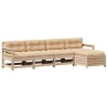 Salon de jardin 5 pcs avec coussins Bois de pin massif 