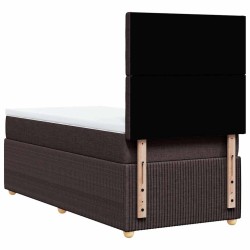 Sommier à lattes de lit avec matelas Marron foncé 100x200 cm 