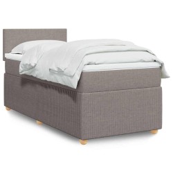 Sommier à lattes de lit avec matelas Taupe 90x190 cm Tissu 