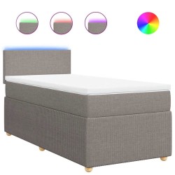 Sommier à lattes de lit avec matelas Taupe 90x190 cm Tissu 