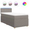 Sommier à lattes de lit avec matelas Taupe 90x190 cm Tissu 