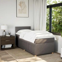 Sommier à lattes de lit avec matelas Taupe 90x190 cm Tissu 