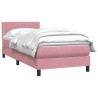 Sommier à lattes de lit avec matelas rose 100x210 cm velours 