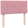 Sommier à lattes de lit avec matelas rose 100x210 cm velours 
