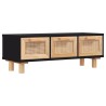 Table basse Noir 80x40x30 cm Bois d'ingénierie et pin massif 