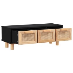 Table basse Noir 80x40x30 cm Bois d'ingénierie et pin massif 