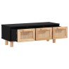 Table basse Noir 80x40x30 cm Bois d'ingénierie et pin massif 