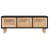 Table basse Noir 80x40x30 cm Bois d'ingénierie et pin massif 