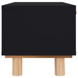 Table basse Noir 80x40x30 cm Bois d'ingénierie et pin massif 