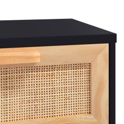 Table basse Noir 80x40x30 cm Bois d'ingénierie et pin massif 