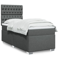 Sommier à lattes de lit avec matelas Gris foncé 80x200 cm Tissu 