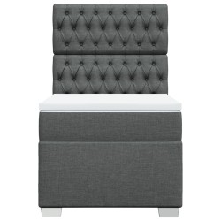 Sommier à lattes de lit avec matelas Gris foncé 80x200 cm Tissu 