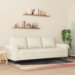 Canapé à 3 places Crème 180 cm Velours 
