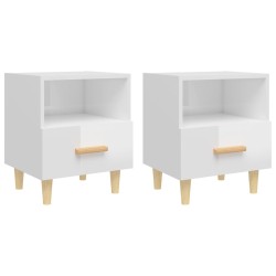 Tables de chevet 2 pcs blanc brillant 40x35x47 cm 