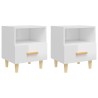Tables de chevet 2 pcs blanc brillant 40x35x47 cm 