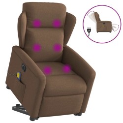 Fauteuil inclinable de massage électrique Marron Tissu 