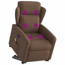 Fauteuil inclinable de massage électrique Marron Tissu 