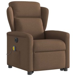 Fauteuil inclinable de massage électrique Marron Tissu 