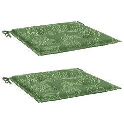 Coussins de chaise lot de 2 motif de feuilles 50x50x4 cm tissu 