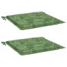 Coussins de chaise lot de 2 motif de feuilles 50x50x4 cm tissu 