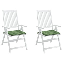 Coussins de chaise lot de 2 motif de feuilles 50x50x4 cm tissu 