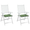 Coussins de chaise lot de 2 motif de feuilles 50x50x4 cm tissu 