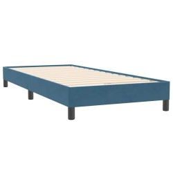 Sommier à lattes de lit et matelas bleu foncé 80x220 cm velours 