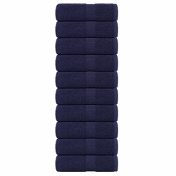 Serviettes d'invité 10 pcs bleu marine 30x50 cm 100% coton 