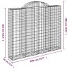 Panier de gabions arqué 200x30x160/180 cm Fer galvanisé 