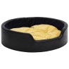 Lit pour chiens Noir et jaune 99x89x21 cm Peluche et similicuir 