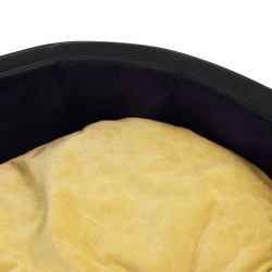 Lit pour chiens Noir et jaune 99x89x21 cm Peluche et similicuir 