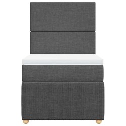 Sommier à lattes de lit avec matelas Gris foncé 80x200 cm Tissu 