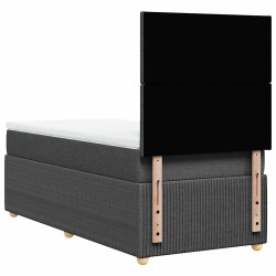 Sommier à lattes de lit avec matelas Gris foncé 80x200 cm Tissu 
