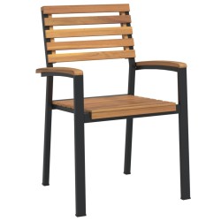 Chaises de jardin empilables lot de 4 bois d'acacia et métal 