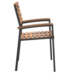 Chaises de jardin empilables lot de 4 bois d'acacia et métal 
