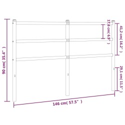 Tête de lit métal blanc 140 cm 