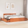 Cadre de lit sans matelas cire marron 180x200cm bois pin massif 