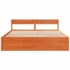 Cadre de lit sans matelas cire marron 180x200cm bois pin massif 