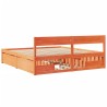 Cadre de lit sans matelas cire marron 180x200cm bois pin massif 