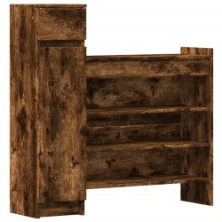 Armoire à chaussures chêne fumé bois d'ingénierie 