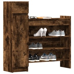 Armoire à chaussures chêne fumé bois d'ingénierie 