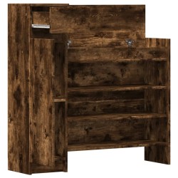 Armoire à chaussures chêne fumé bois d'ingénierie 