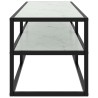 Meuble TV noir avec verre marbre blanc 120x40x40 cm 