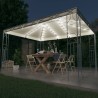 Tonnelle avec guirlande lumineuse à LED 400x300 cm Crème 