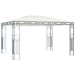 Tonnelle avec guirlande lumineuse à LED 400x300 cm Crème 