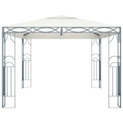 Tonnelle avec guirlande lumineuse à LED 400x300 cm Crème 
